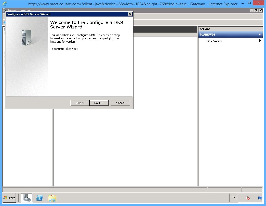 Practice Labs screenshot.